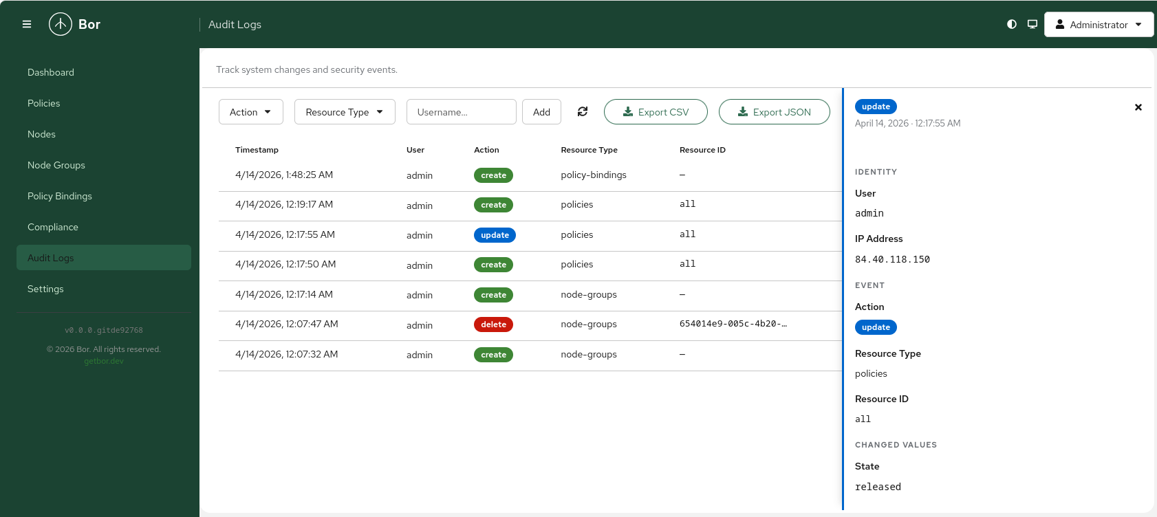 Audit Logs with Event Detail
