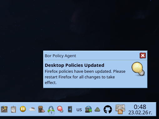 Desktop Notification from Bor Agent