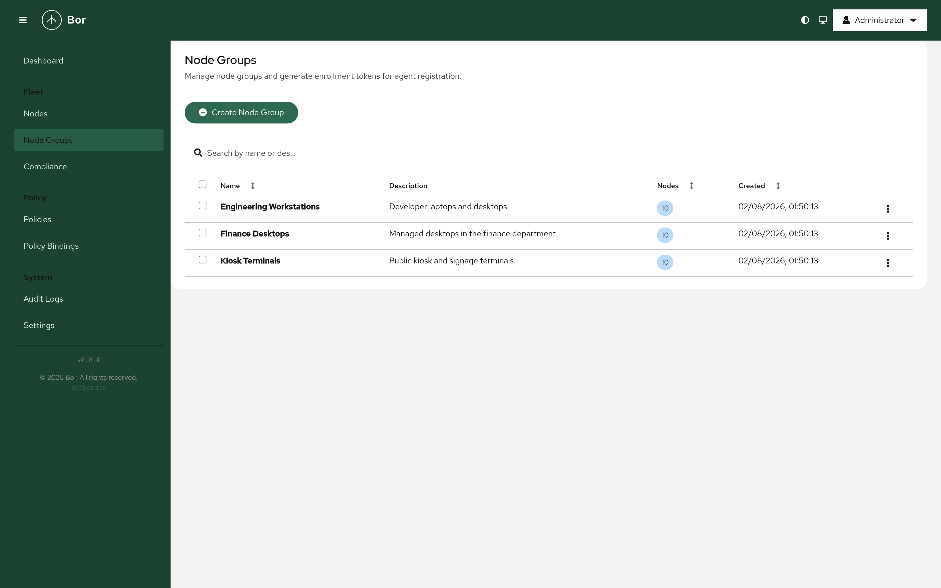 Node Groups and Enrollment Tokens
