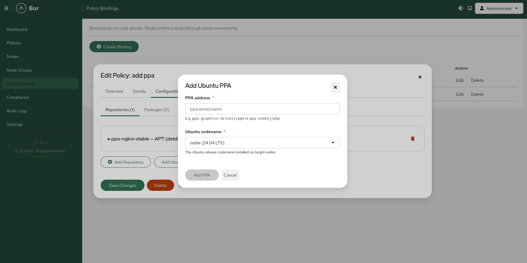 Add Ubuntu PPA dialog