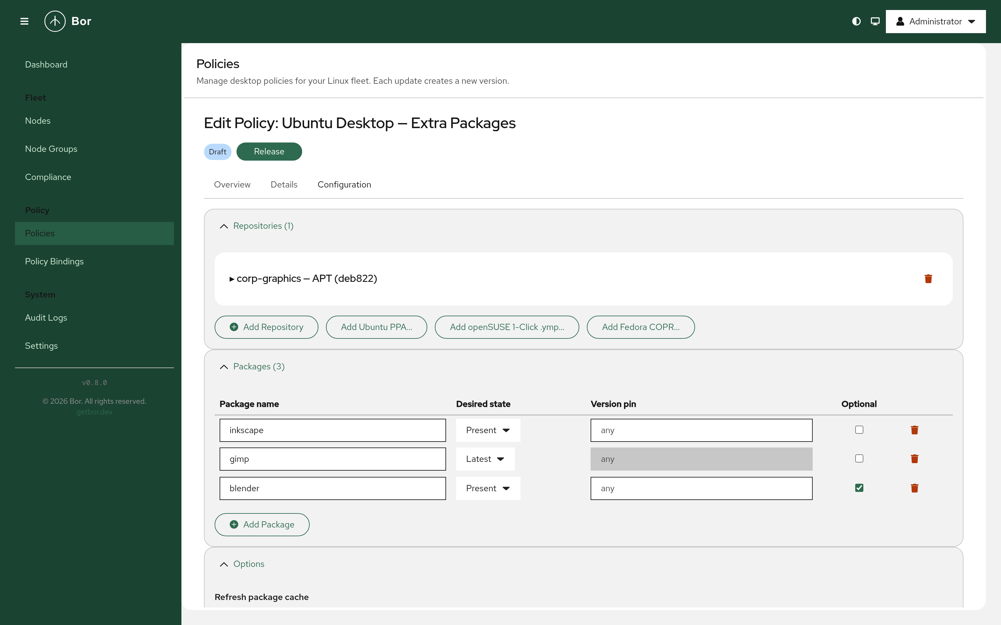 Package Policy — Repositories